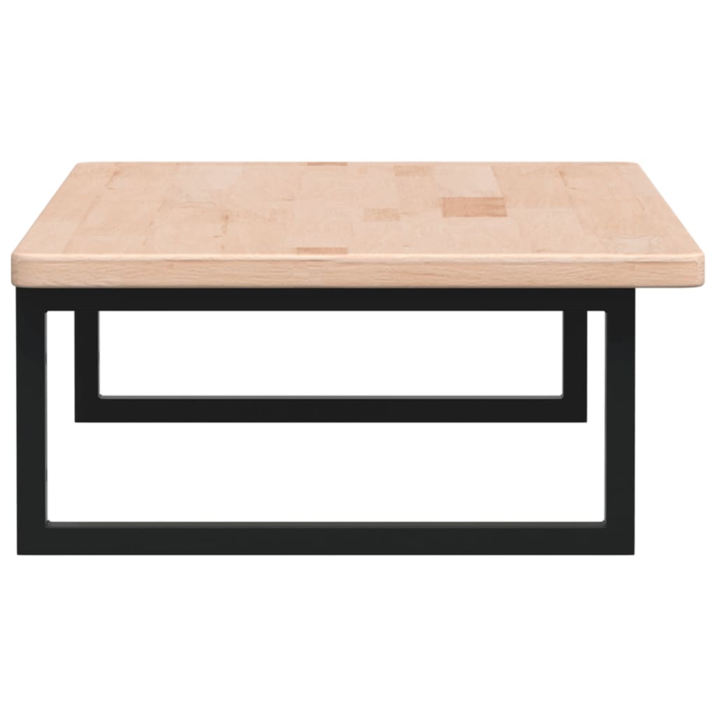 Väggmonterad handfatshylla stål och massiv ek