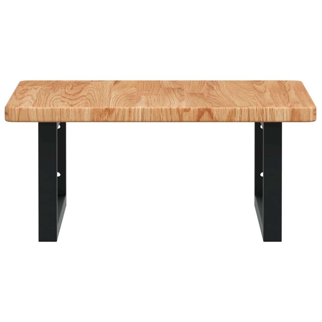 Väggmonterad handfatshylla stål och massiv ek