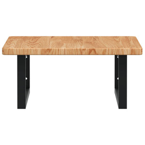 Väggmonterad handfatshylla stål och massiv ek