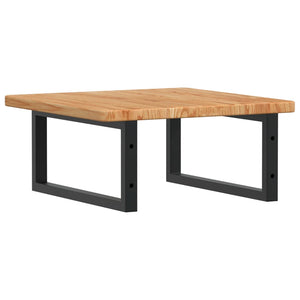 Väggmonterad handfatshylla stål och massiv ek