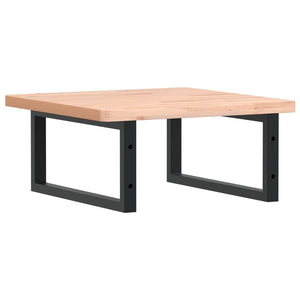 Väggmonterad handfatshylla stål och massiv bok