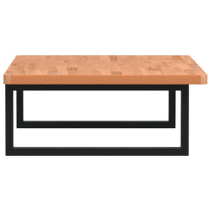 Väggmonterad handfatshylla stål och massiv bok