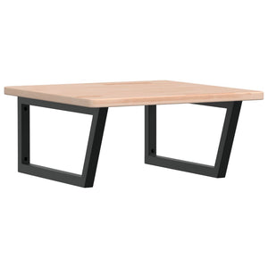 Väggmonterad handfatshylla stål och massiv ek