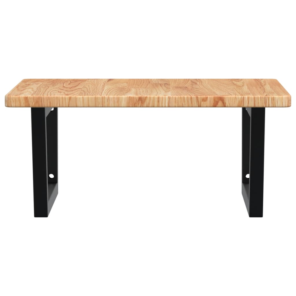 Väggmonterad handfatshylla stål och massiv ek