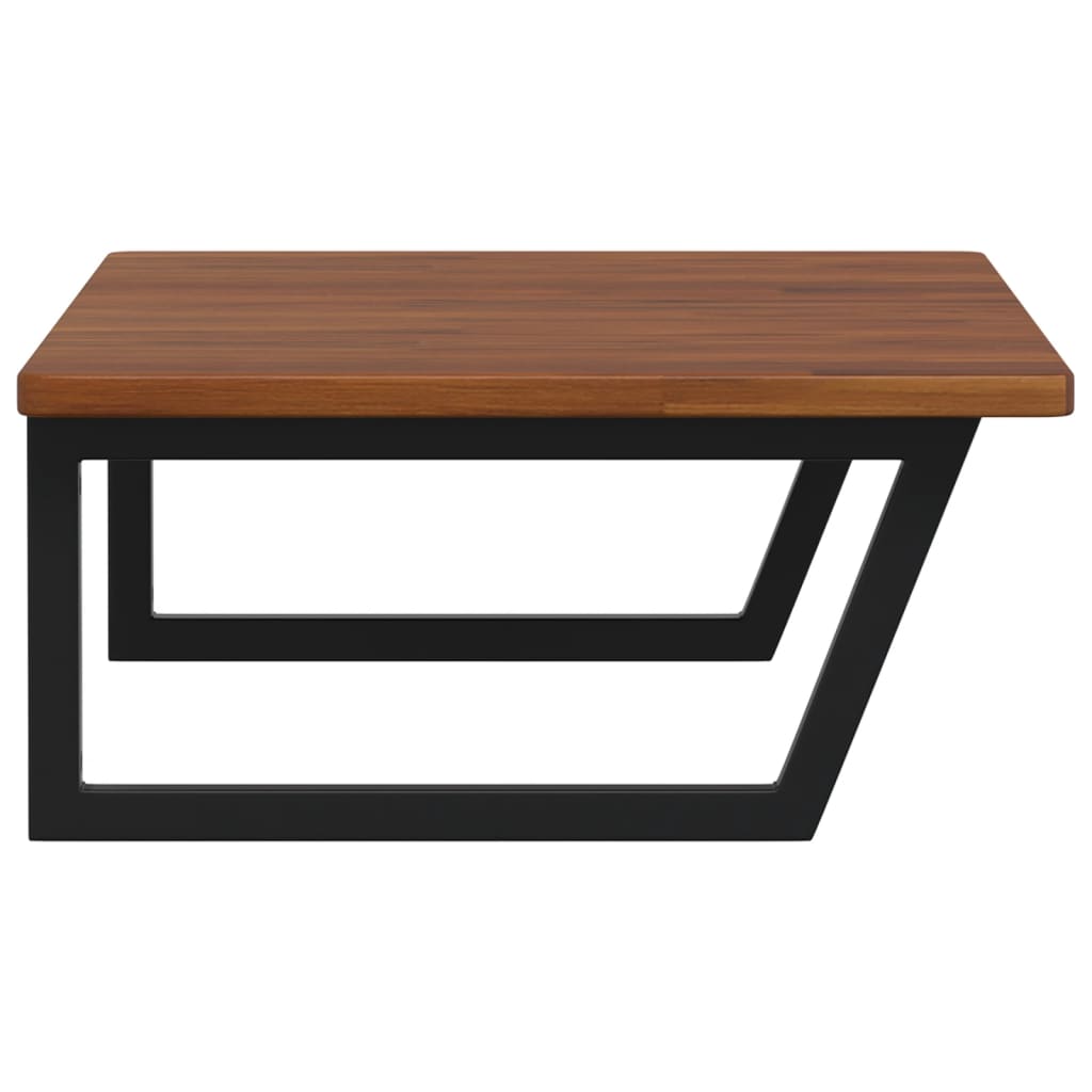 Väggmonterad handfatshylla stål och massiv ek