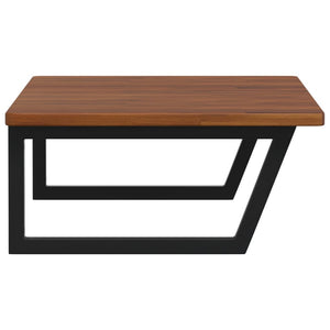 Väggmonterad handfatshylla stål och massiv ek