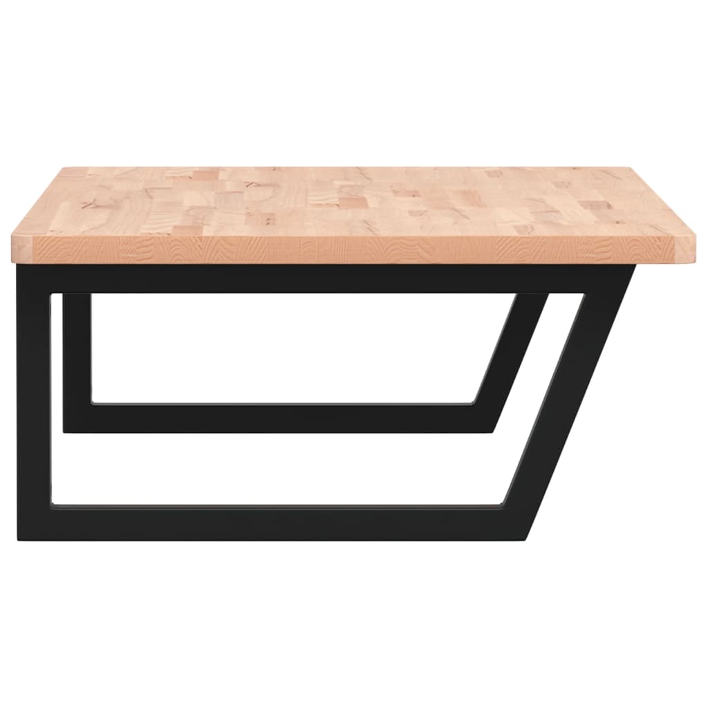 Väggmonterad handfatshylla stål och massiv bok