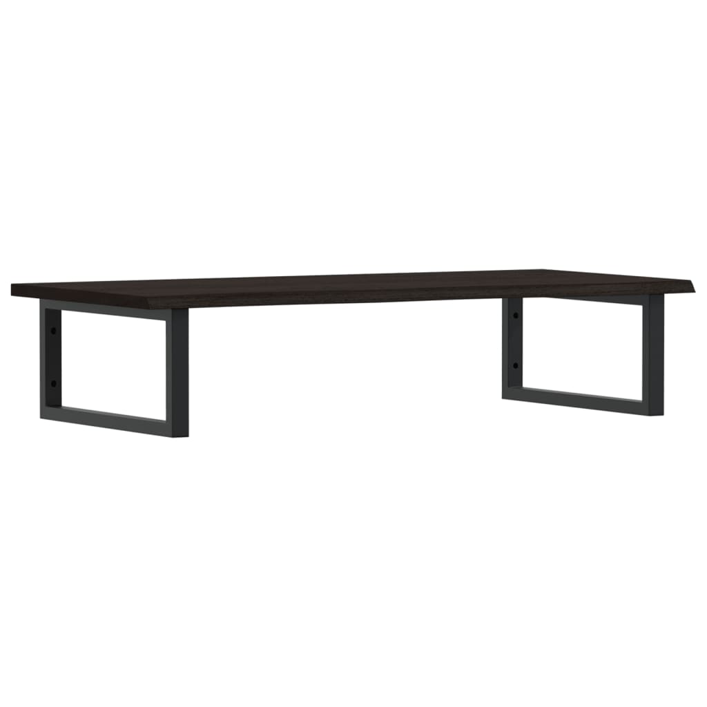 Väggmonterad handfatshylla stål och massiv ek