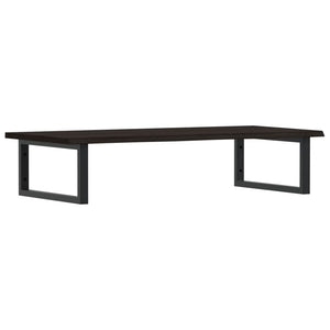 Väggmonterad handfatshylla stål och massiv ek