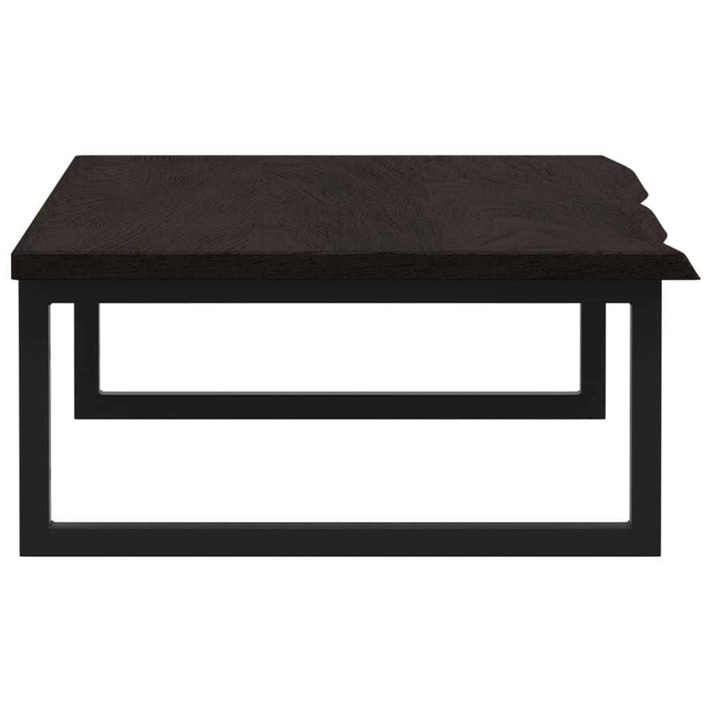 Väggmonterad handfatshylla stål och massiv ek