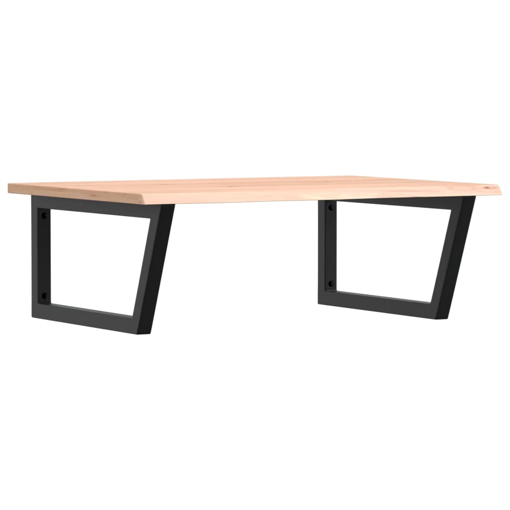 Väggmonterad handfatshylla stål och massiv ek