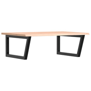 Väggmonterad handfatshylla stål och massiv ek