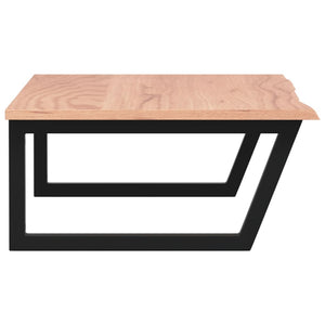 Väggmonterad handfatshylla stål och massiv ek