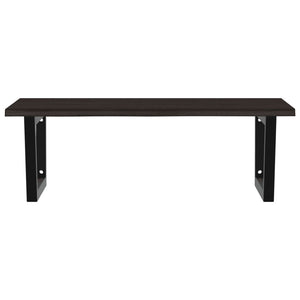 Väggmonterad handfatshylla stål och massiv ek