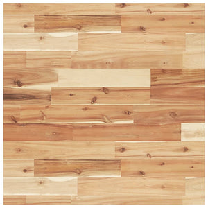 Väggmonterad handfatshylla stål och massivt akaciaträ