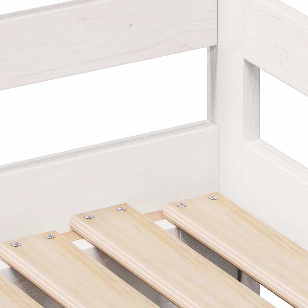 Dagbädd utdragbar med lådor utan madrass vit 90x190 cm