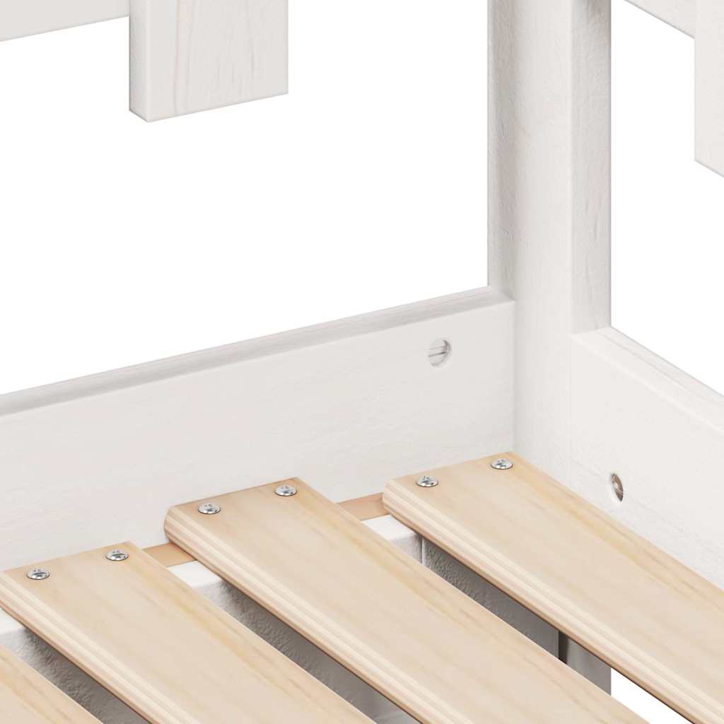 Dagbädd utdragbar med lådor utan madrass vit 90x200 cm