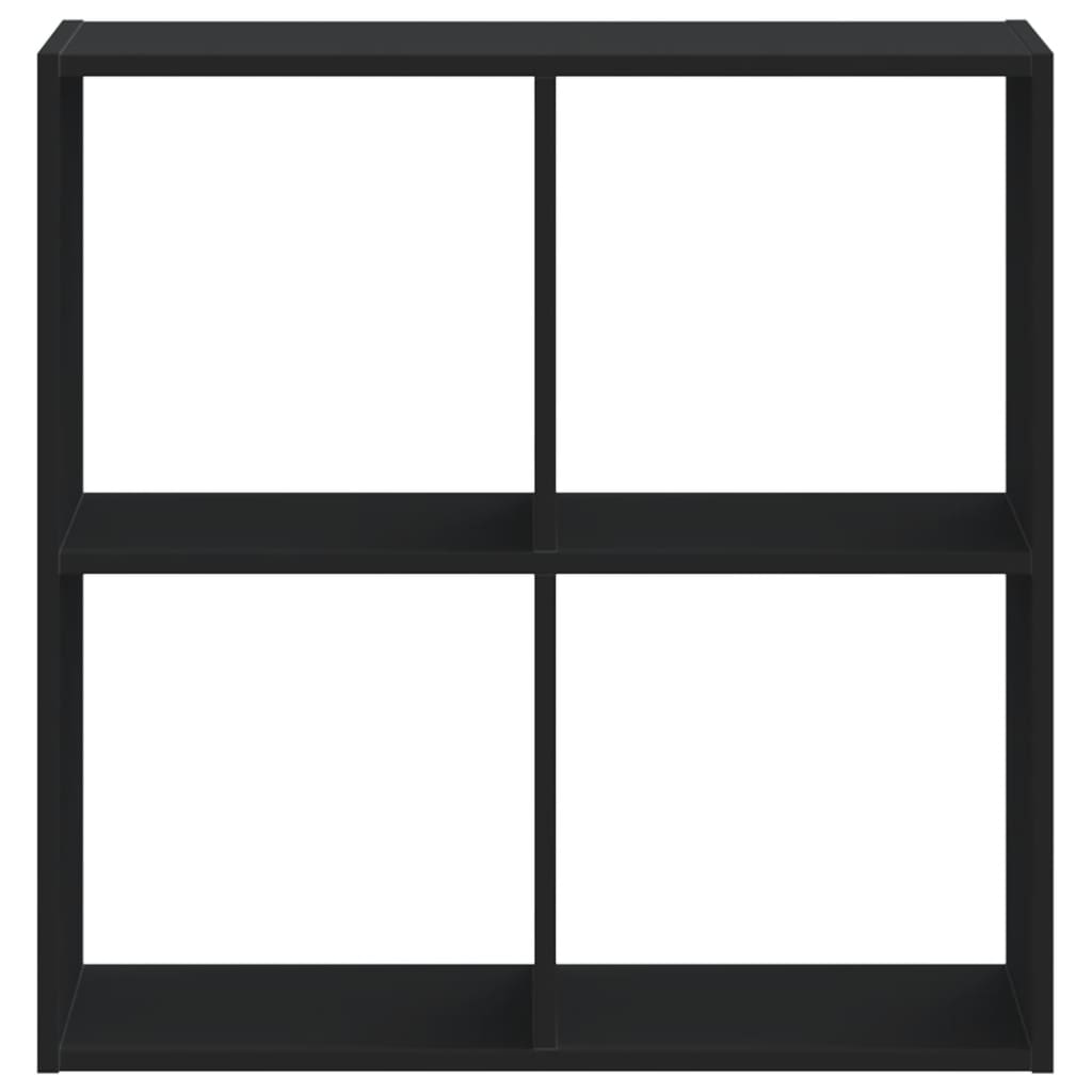 Bokhylla svart 68,5x32x68,5 cm konstruerat trä