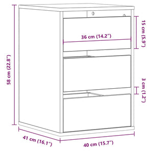 Byrå ek 40x41x58 cm konstruerat trä