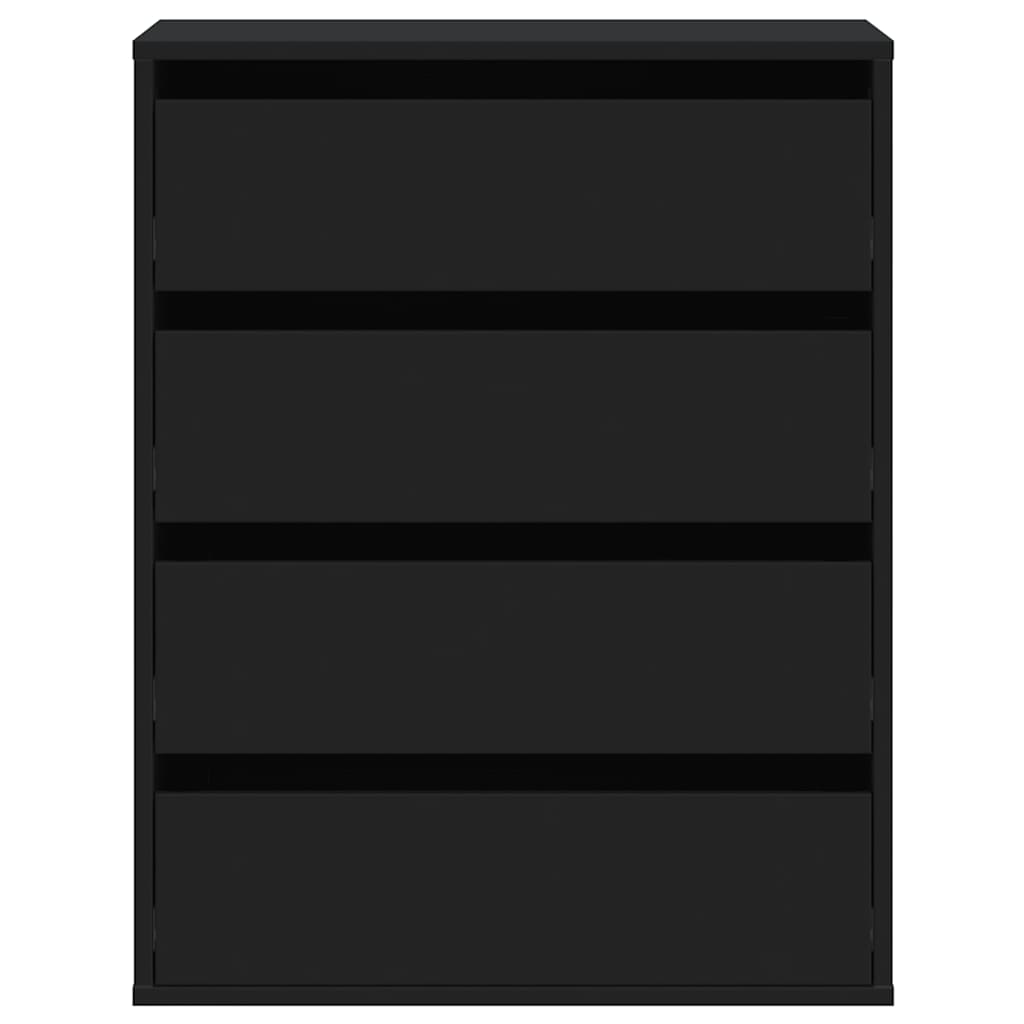 Byrå svart 60x41x76 cm konstruerat trä