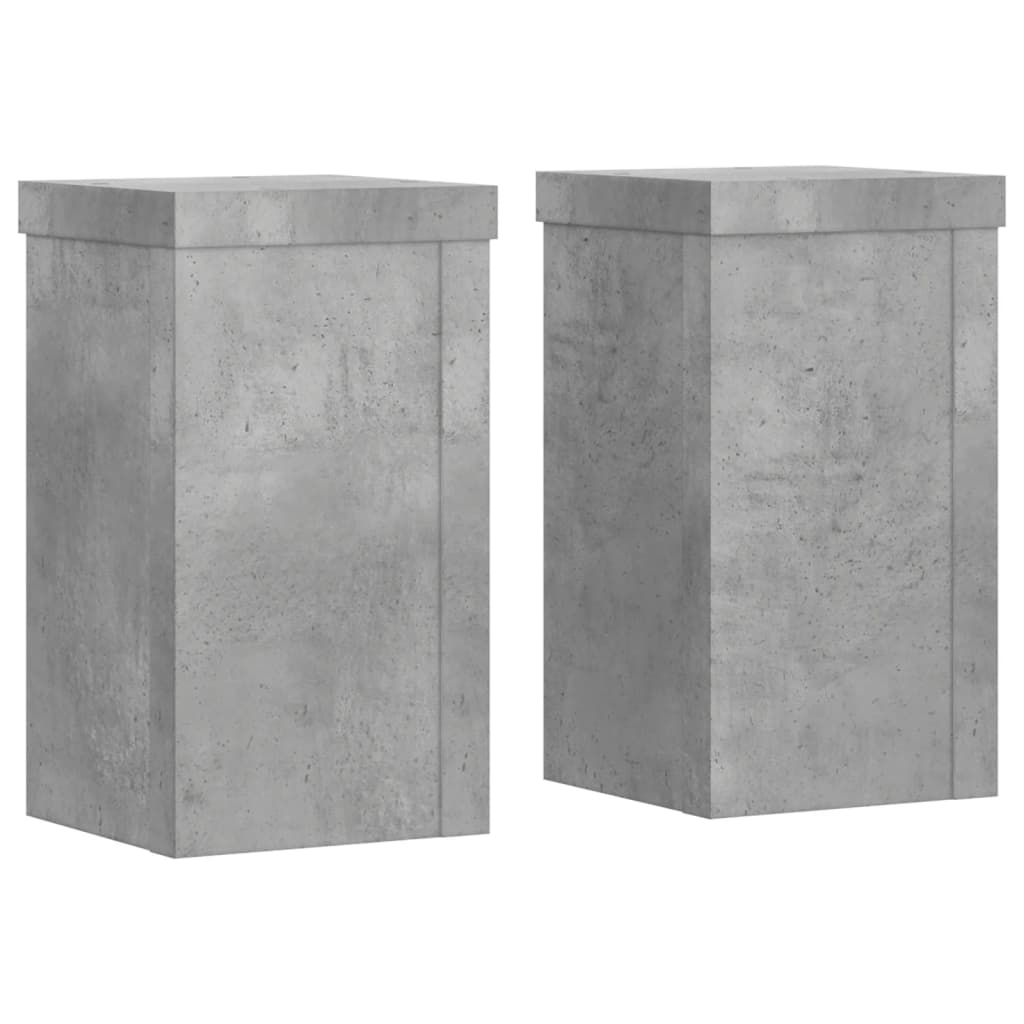 Växtställ 2 st Betonggrå 10 x 10 x 18 cm Konstruerat trä