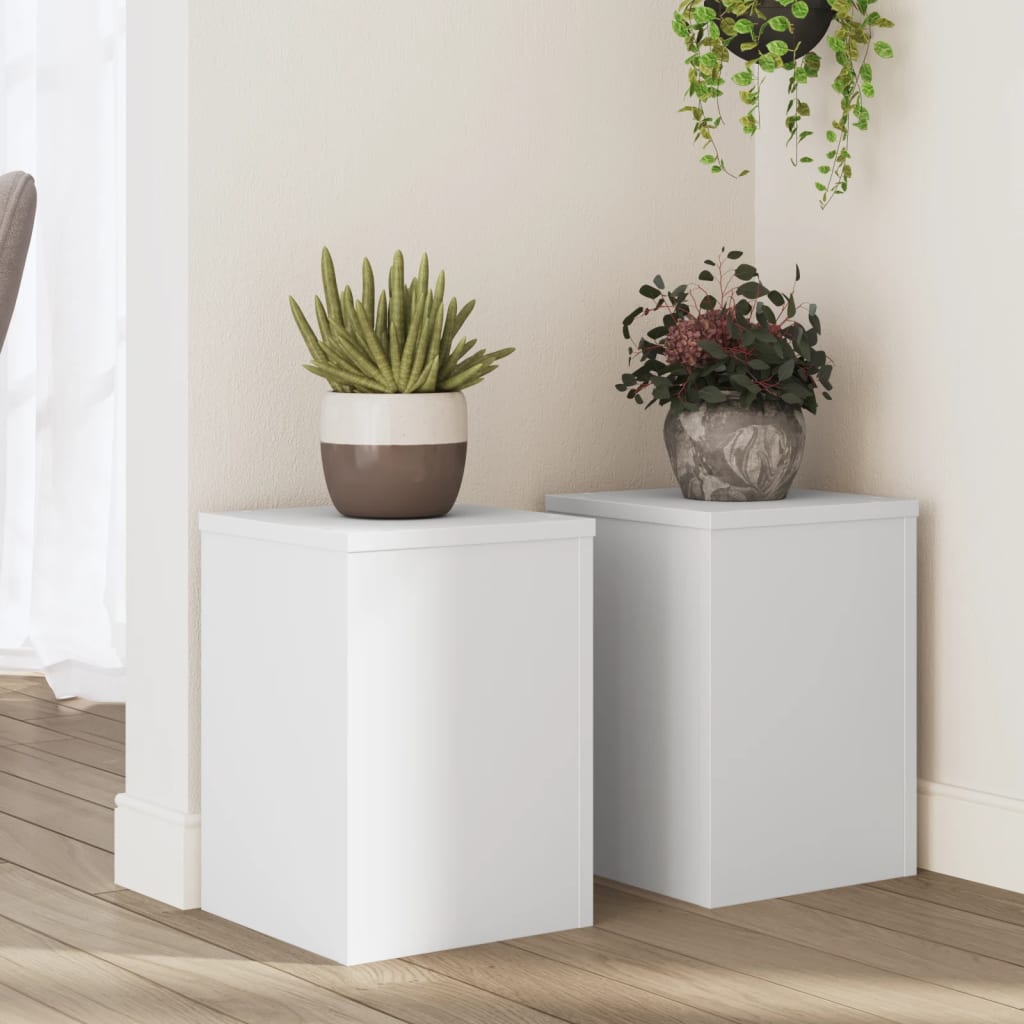 Växtställ 2 st Vit 25 x 25 x 35 cm Konstruerat trä