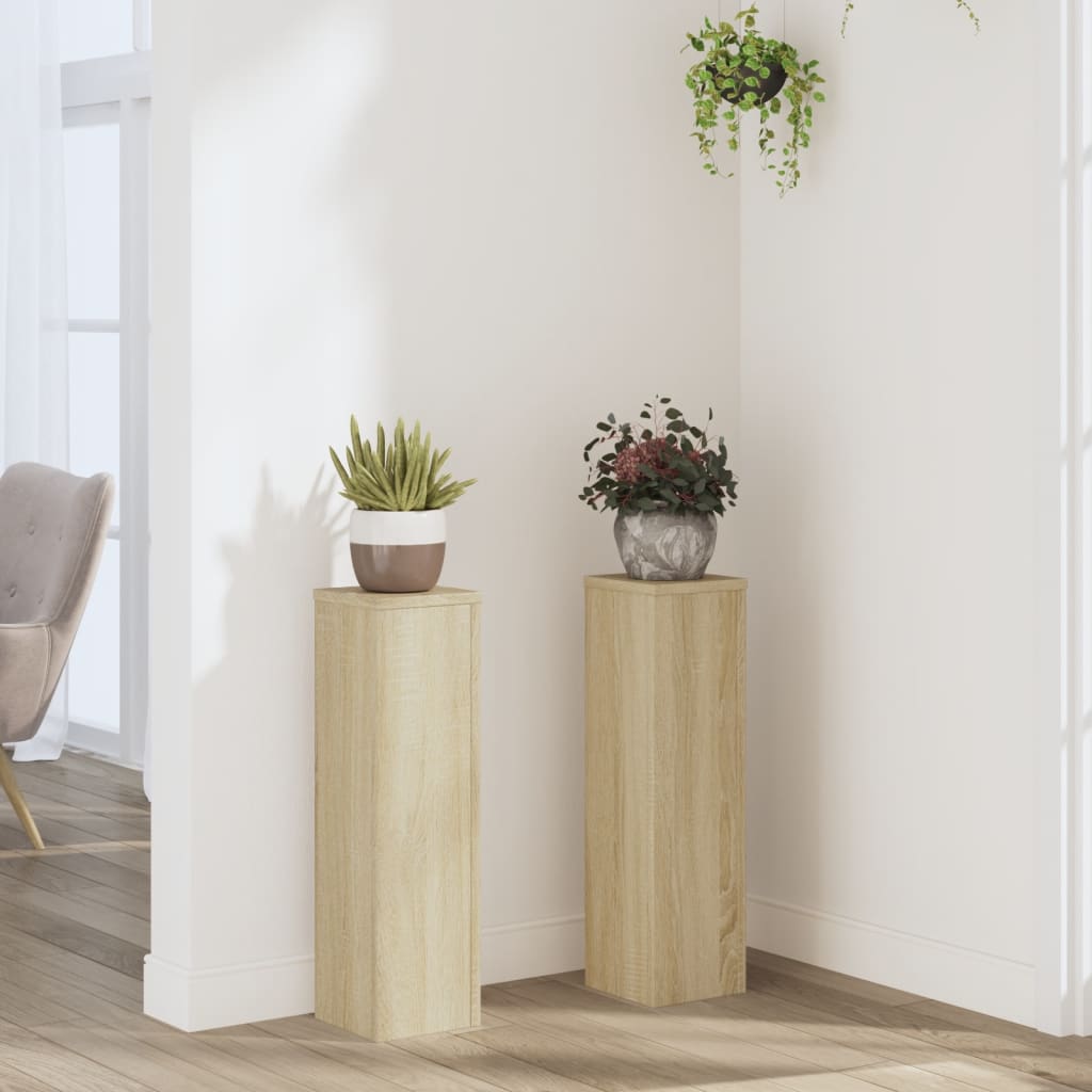 Växtställ 2 st Sonoma-ek 17 x 17 x 60 cm Konstruerat trä