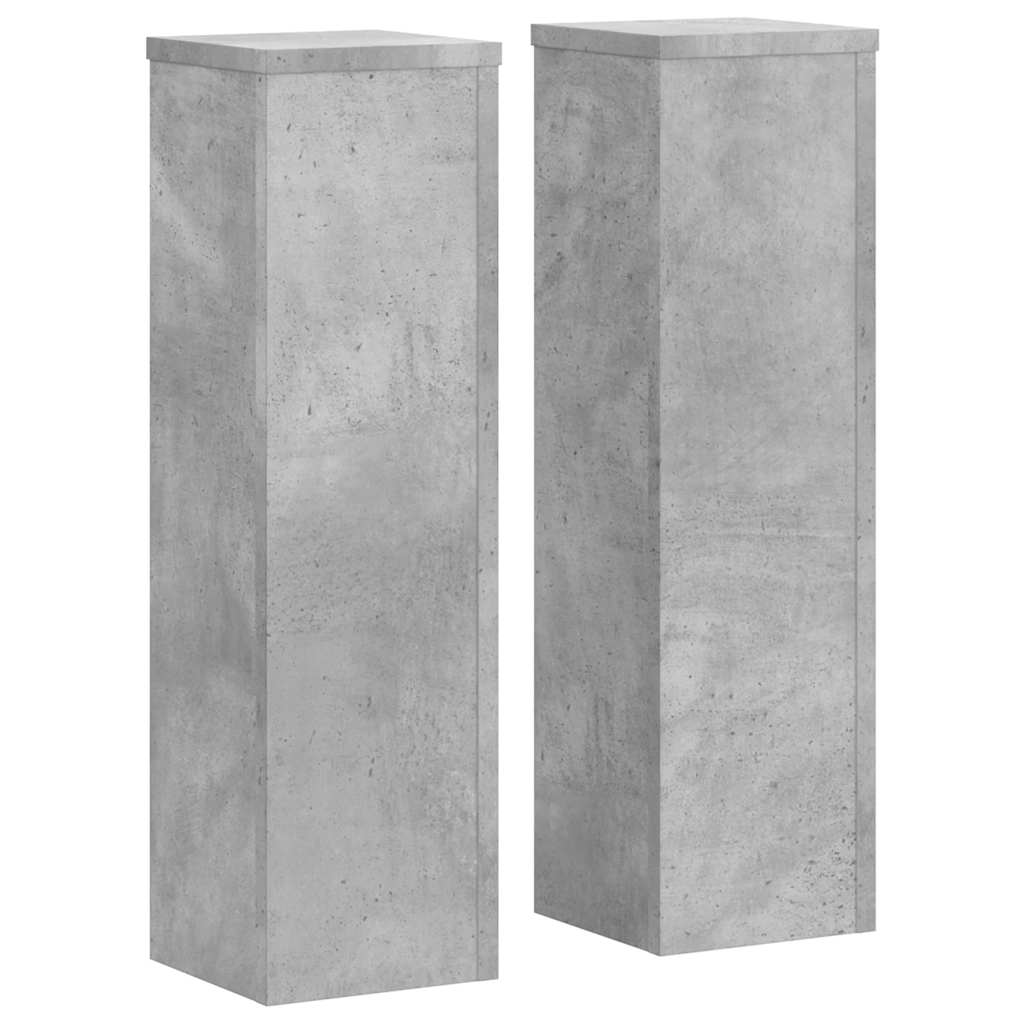 Växtställ 2 st Betonggrå 17 x 17 x 60 cm Konstruerat trä