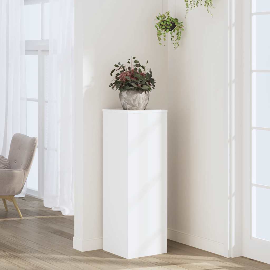 Växtställ vit 33x33x100 cm konstruerat trä