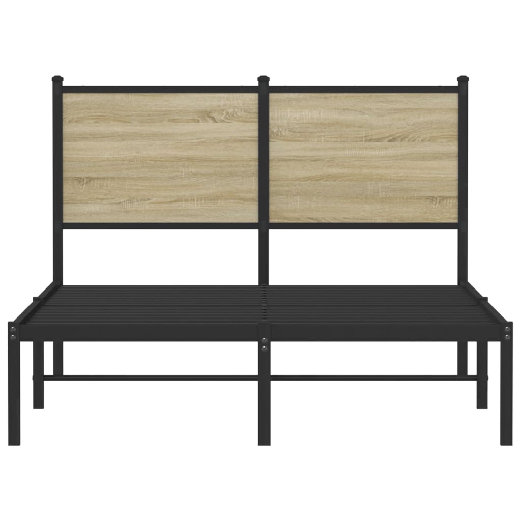 Sängram utan madrass metall sonoma-ek 120x200 cm