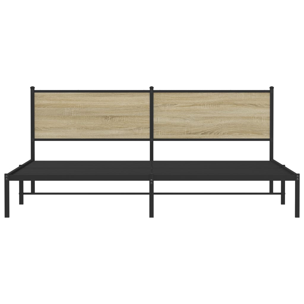 Sängram utan madrass metall sonoma-ek 193x203 cm