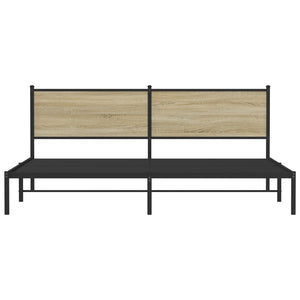 Sängram utan madrass metall sonoma-ek 193x203 cm