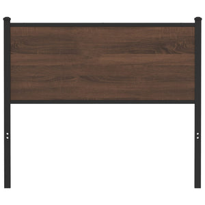 Sänggavel brun ek 100 cm konstruerat trä och stål