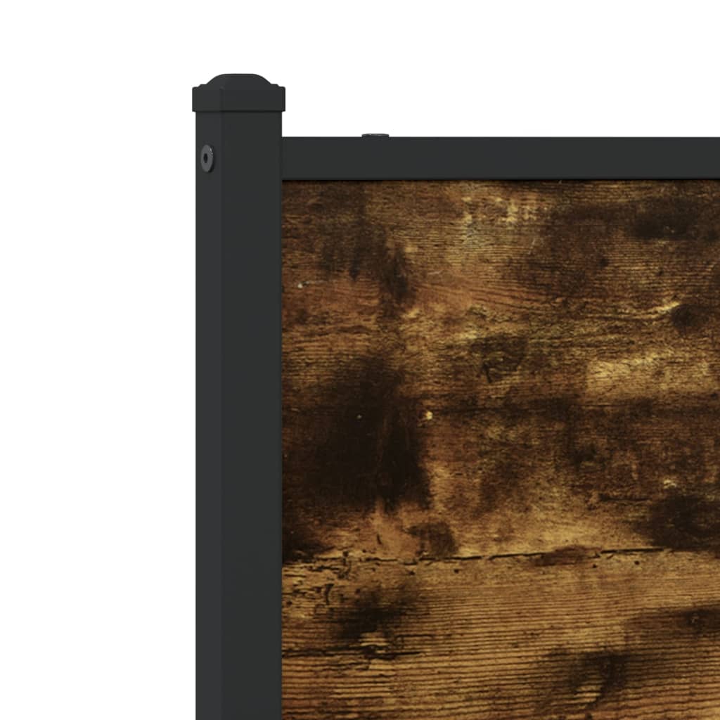 Sängram utan madrass metall rökfärgad ek 107x203 cm