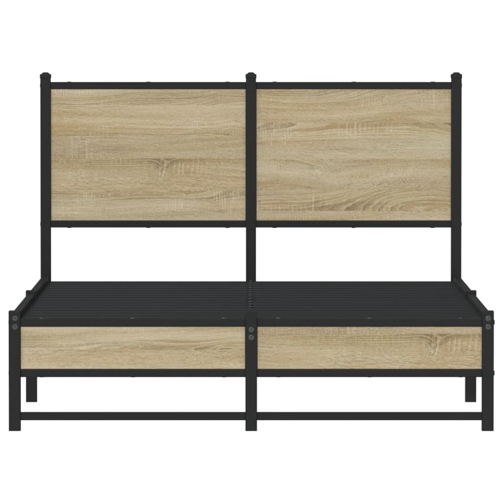 Sängram utan madrass metall sonoma-ek 120x200 cm