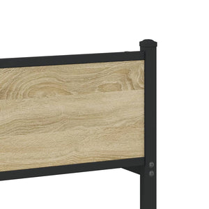 Sängram utan madrass metall sonoma-ek 100x200 cm