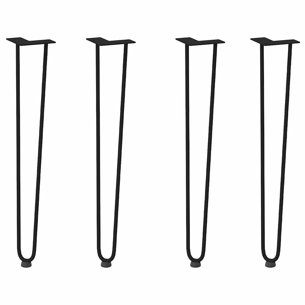 hårnålsben för konsolbord 4 st svart 72 cm massivt stål