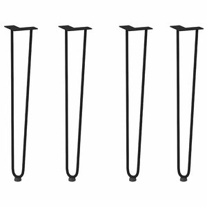 hårnålsben för konsolbord 4 st svart 72 cm massivt stål