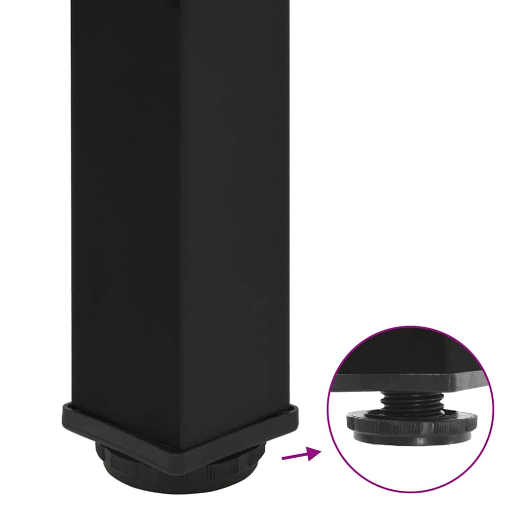 Soffbordsben 4 st svarta 30-32 cm stål