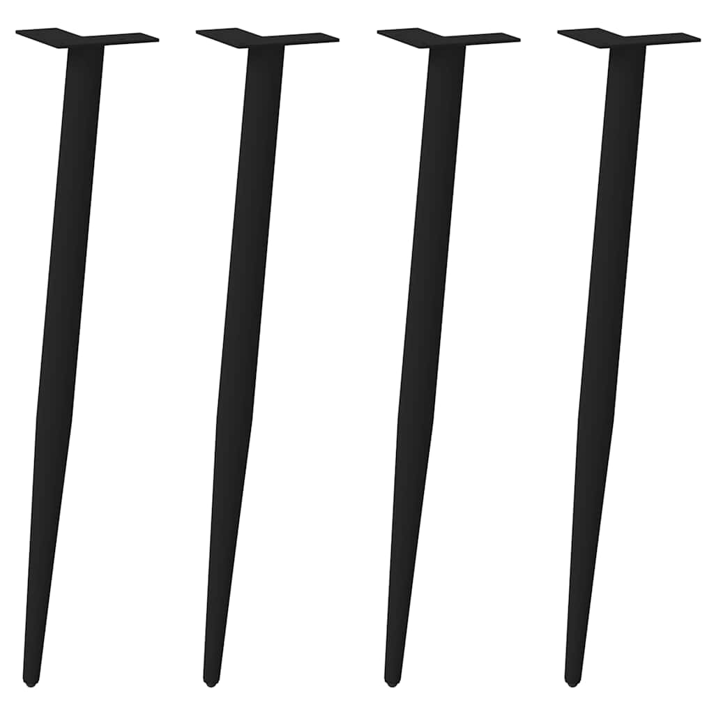 Konsolbordsben koniska 4 st svarta 72-73 cm stål