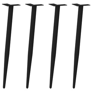 Konsolbordsben koniska 4 st svarta 72-73 cm stål