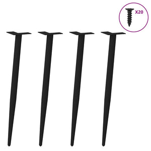 Konsolbordsben koniska 4 st svarta 72-73 cm stål