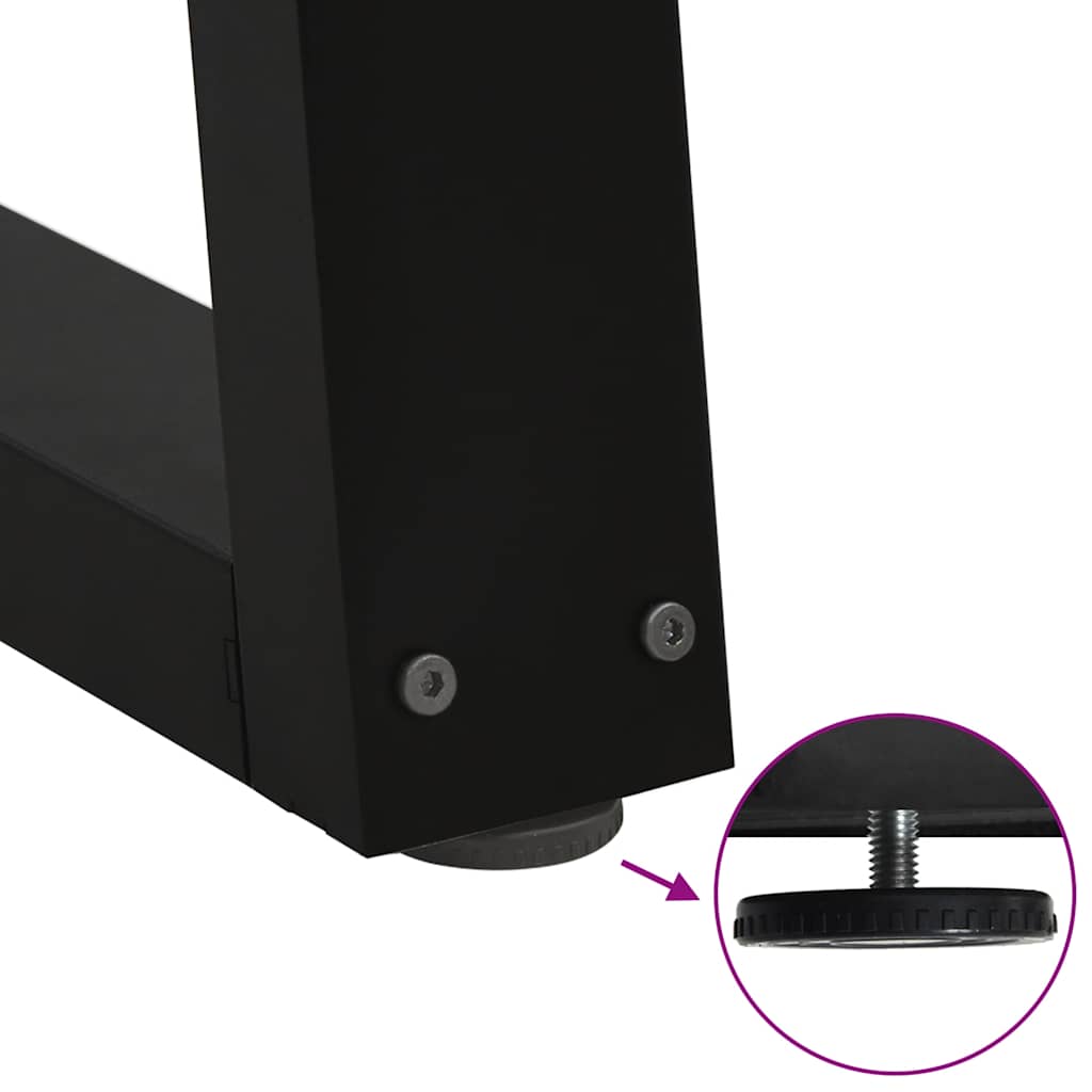 Matbordsben V-formade 2 st svarta 50x(72-73,3) cm stål