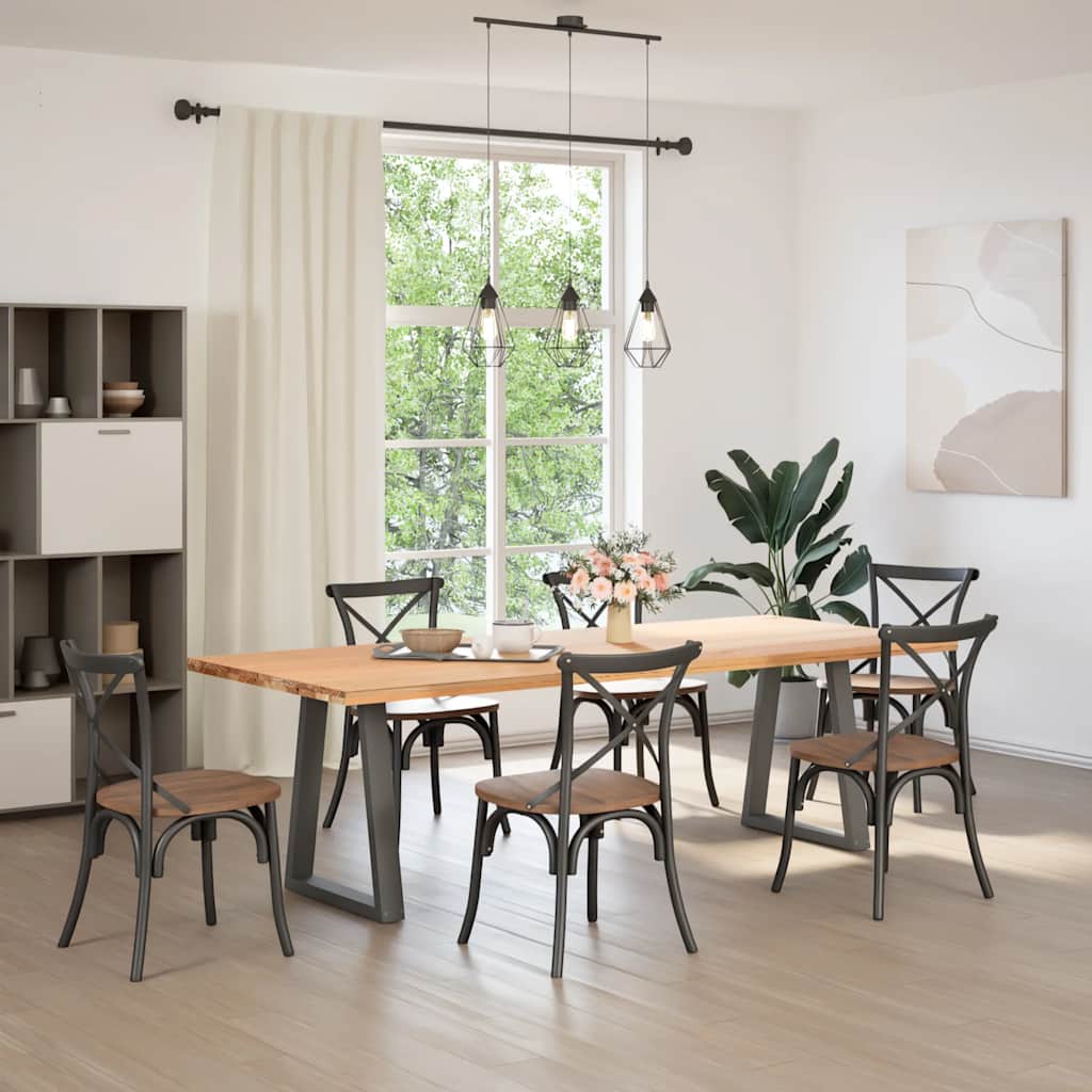 Matbordsben V-formade 2 st antracit 60x(72-73,3) cm stål