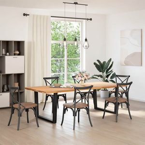 Matbordsben V-formade 2 st svarta 100x(72-73,3) cm stål