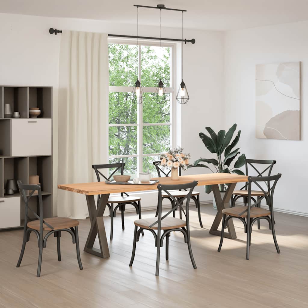 Matbordsben 2 st naturstål 60x(72-73,3) cm stål