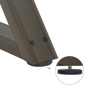 Matbordsben 2 st naturstål 60x(72-73,3) cm stål