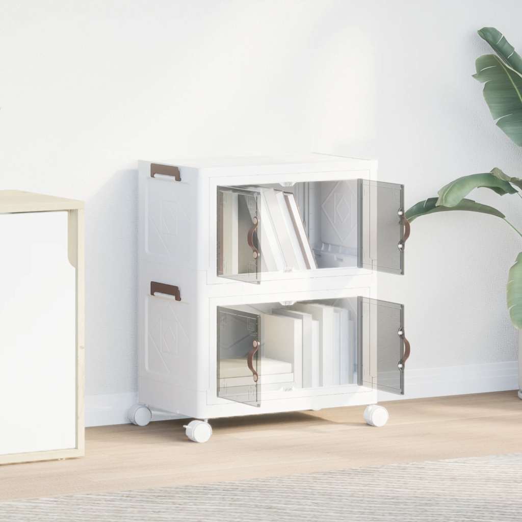 Förvaringslåda stapelbar med hjul 2 nivåer 28L 48,5x29,5x59,5cm