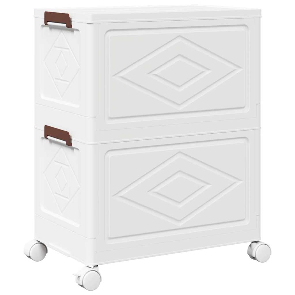 Förvaringslåda stapelbar med hjul 2 nivåer 28L 48,5x29,5x59,5cm