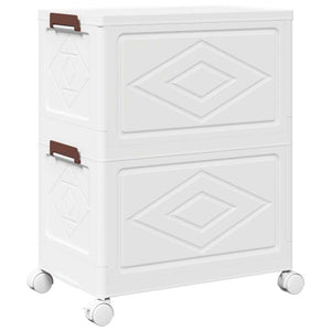 Förvaringslåda stapelbar med hjul 2 nivåer 28L 48,5x29,5x59,5cm